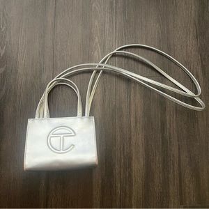 Telfar Shopping Bag-Silver